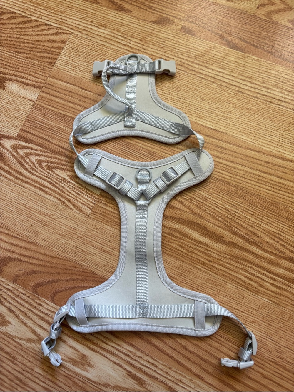 Neutral Grey Dog Harness with Quick-Release Buckles